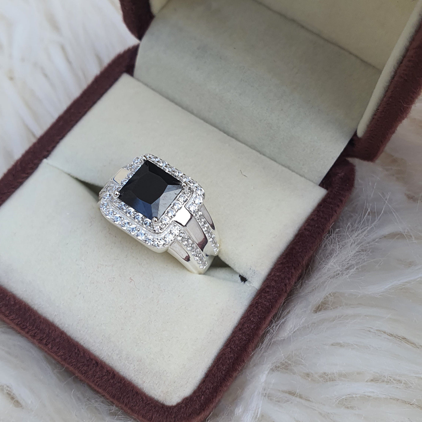 Black Stone Silver Ring