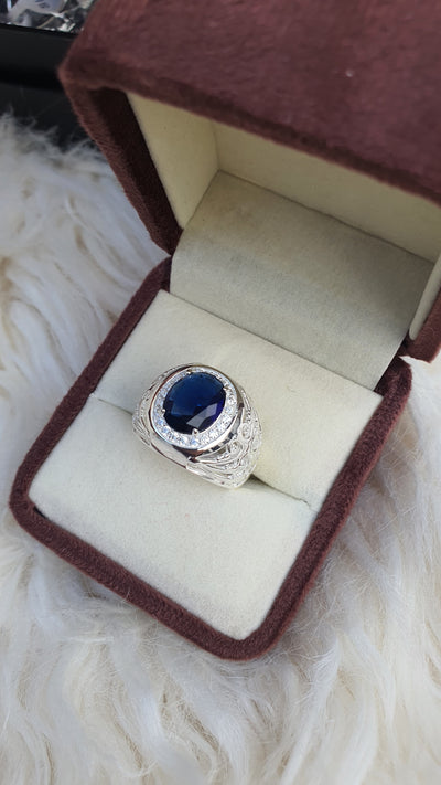 925 blue sapphire Sterling Silver