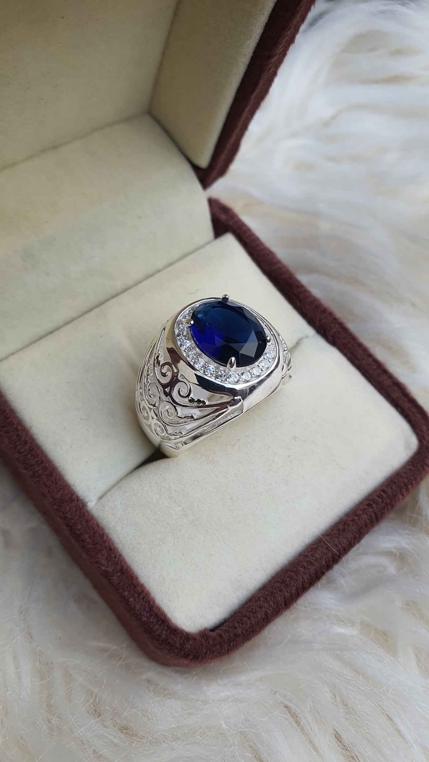 925 blue sapphire Sterling Silver