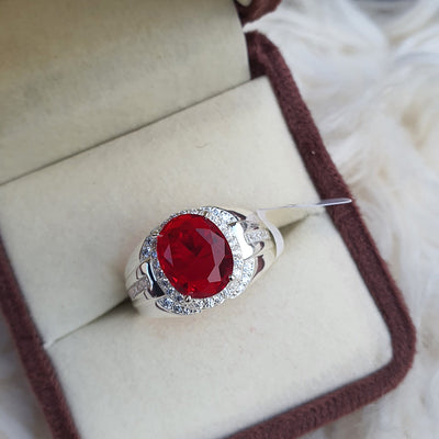 Regal Ruby Silver Ring
