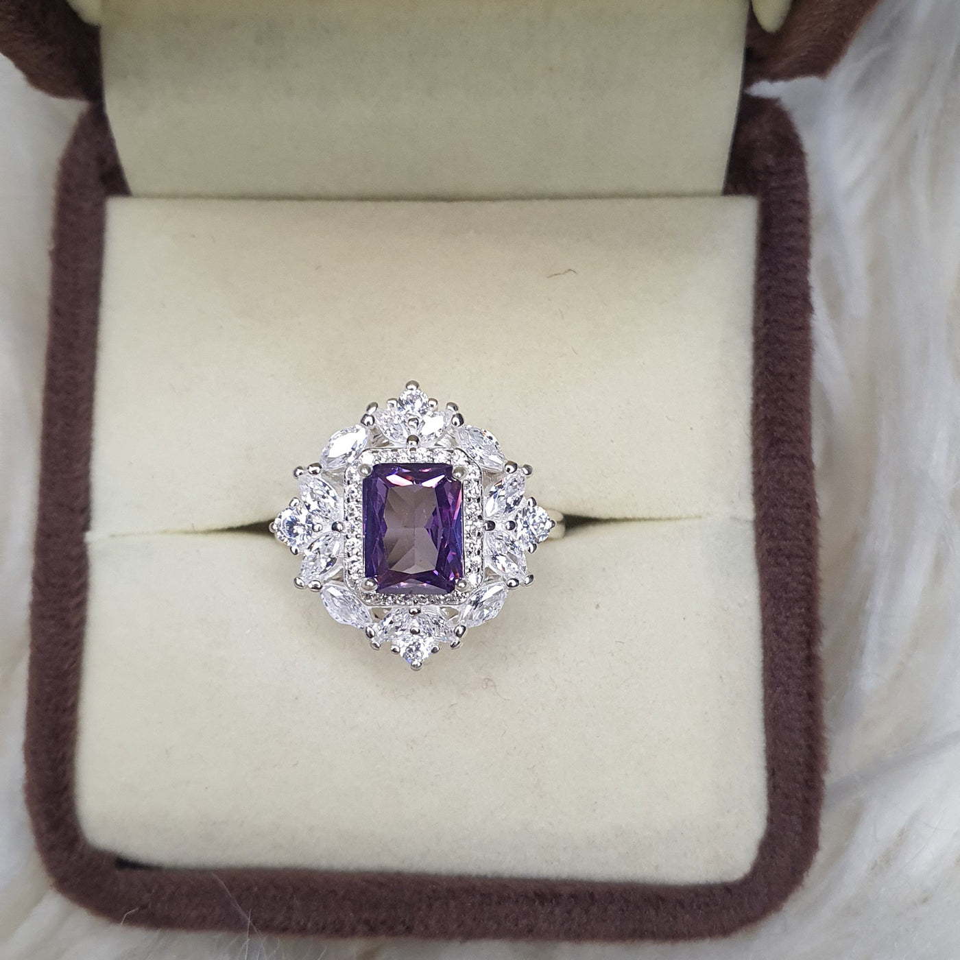 Royal  Amethyst Halo Ring