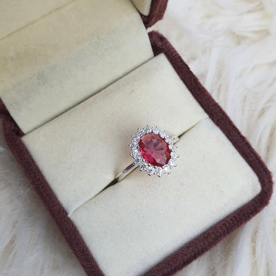 Pink Tourmaline Cluster Ring