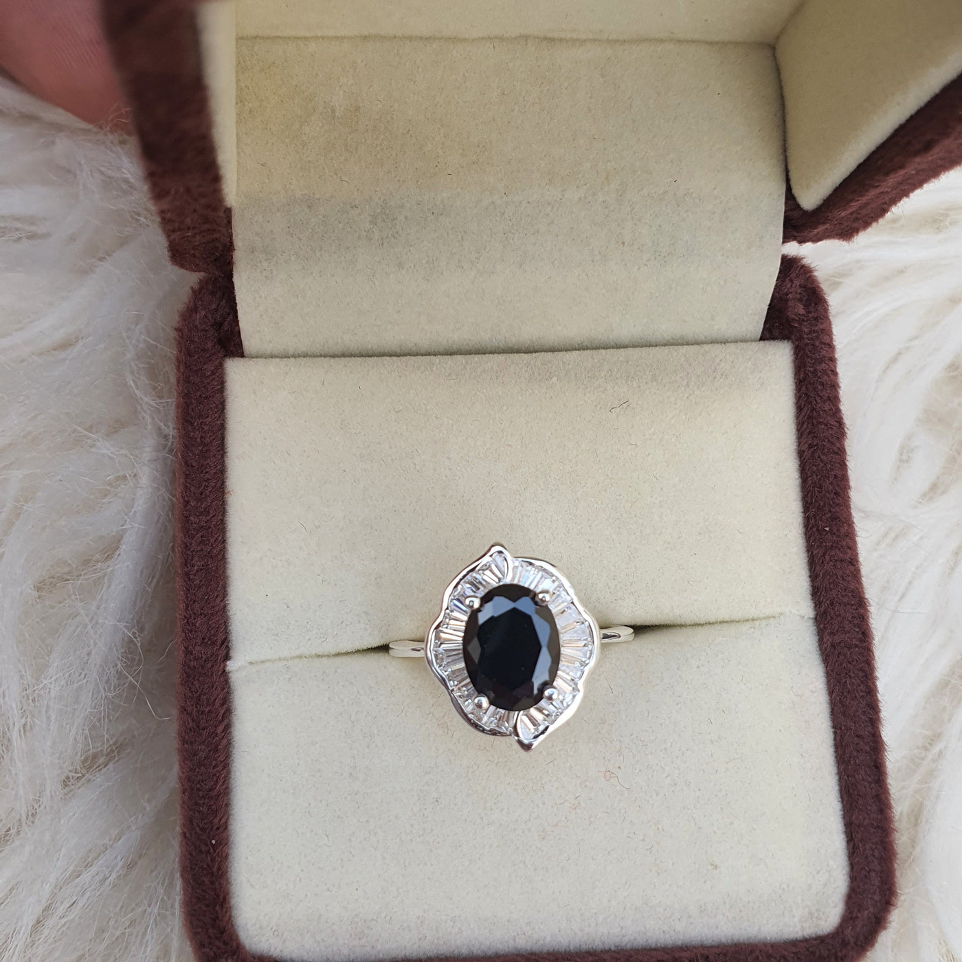 Black Accent Silver Ring