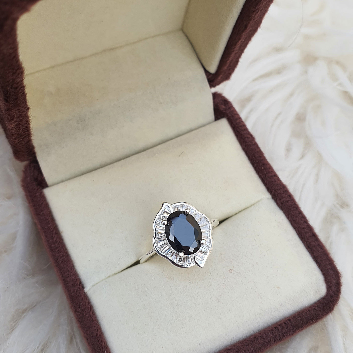 Black Accent Silver Ring