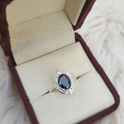 Black Accent Silver Ring
