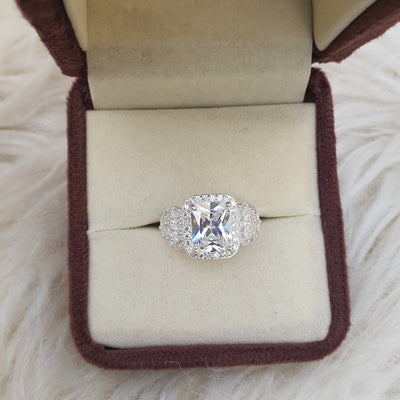 Radiant Square Halo Ring