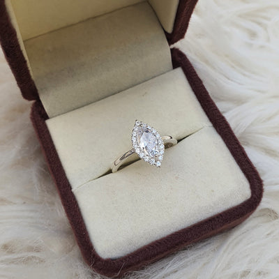 Marquise Sapphire Leaf Ring