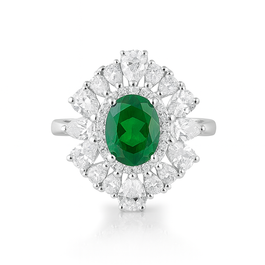 oval-cut green Ring