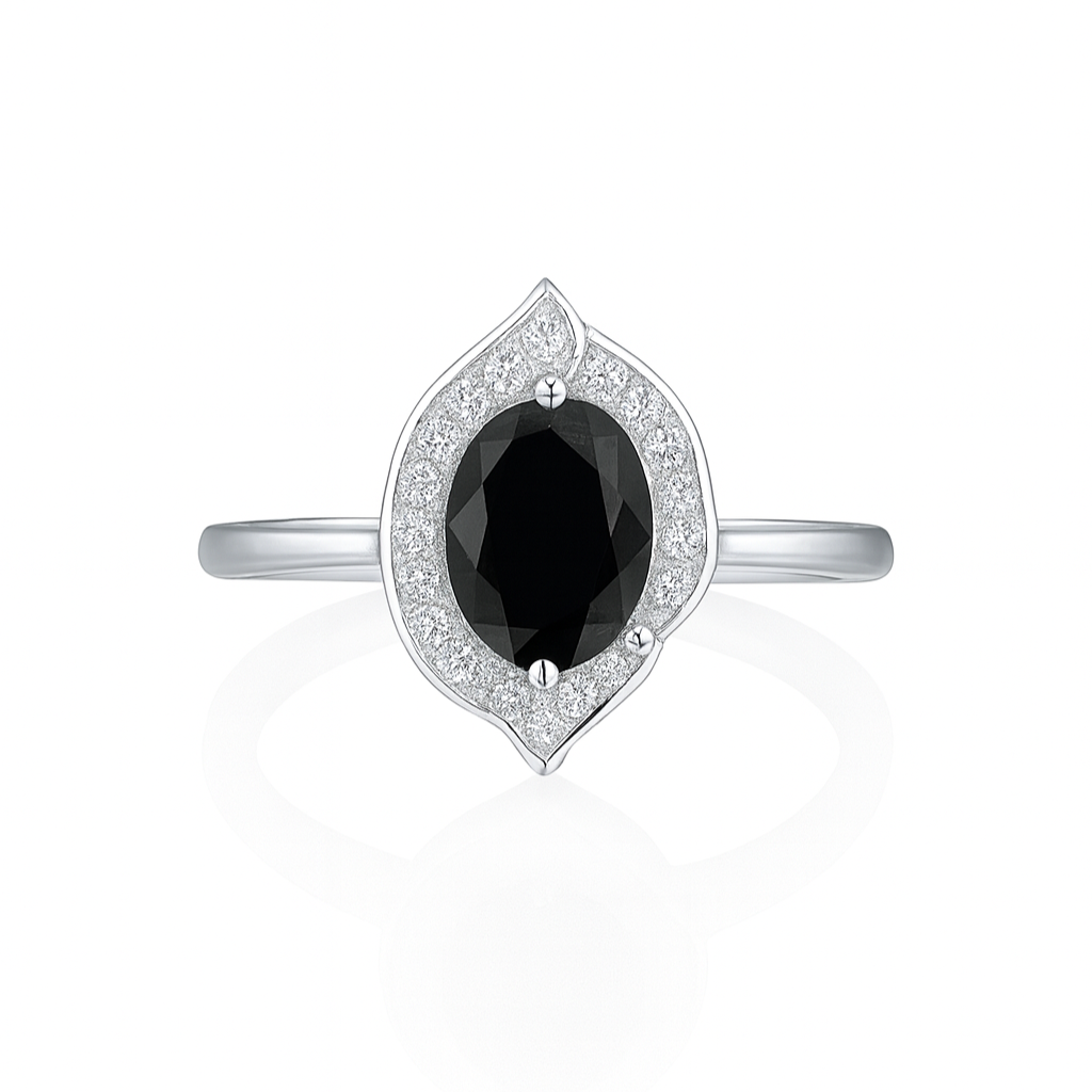 Black Accent Silver Ring