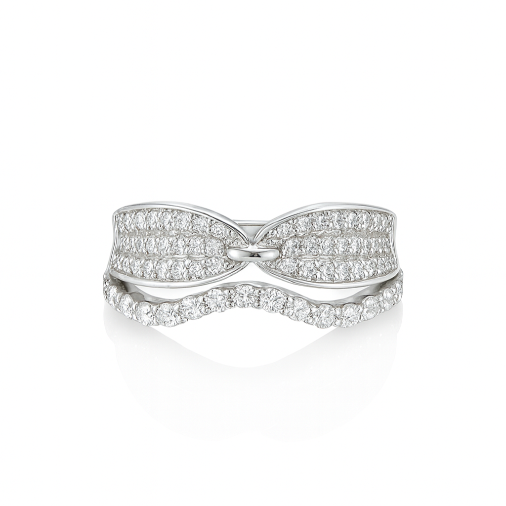 Diamond Wave Band Ring