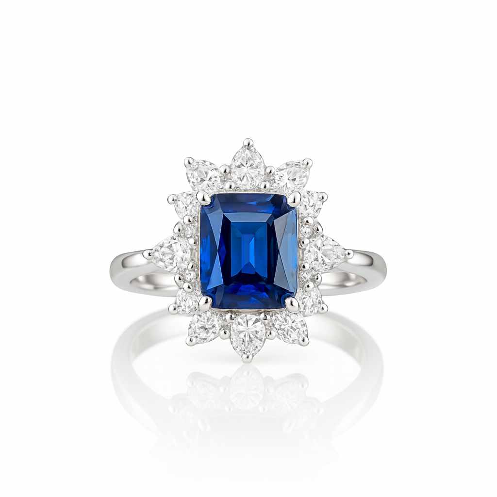 Radiant Turquoise Halo Ring