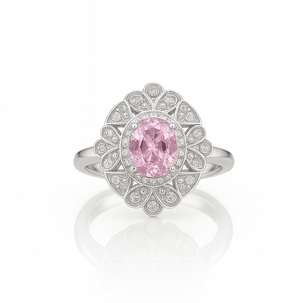 Rosy Pink Sapphire  Ring