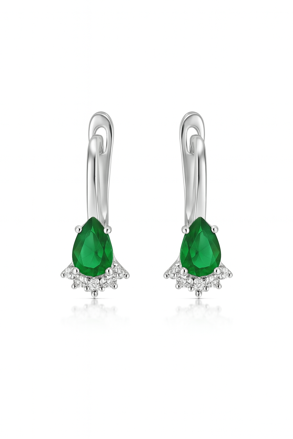 925 Silver Green Stone Pendant & Earrings Set
