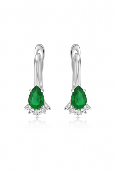 925 Silver Green Stone Pendant & Earrings Set
