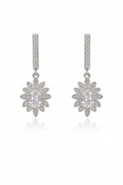 925  Silver Crystal Bloom  Pendant & Earrings Set