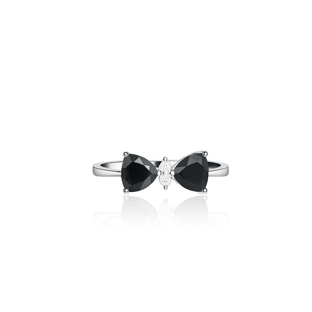 Noir Bow Marquise Ring,