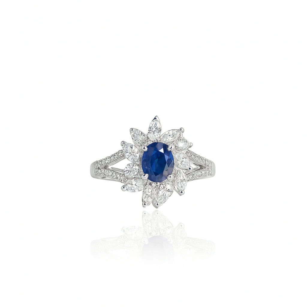 Starlit Sapphire Cluster Ring