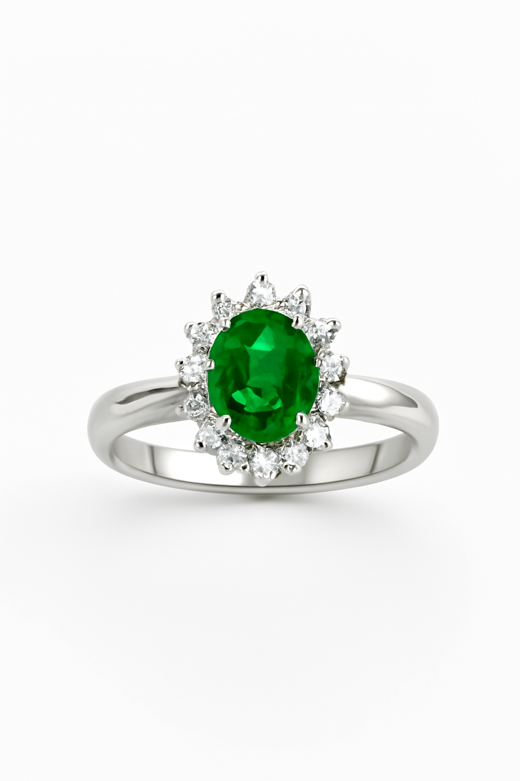 Emerald Bloom Cluster Ring