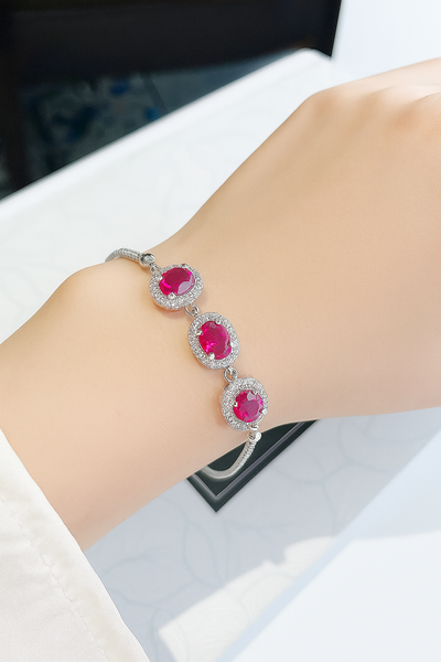 Marquise Halo Bracelet 925 Silver