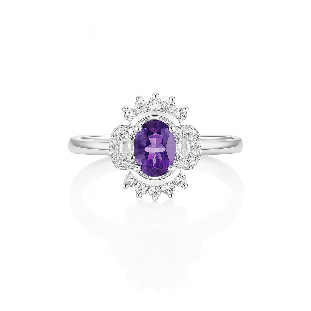 Amethyst Regal Cluster Ring