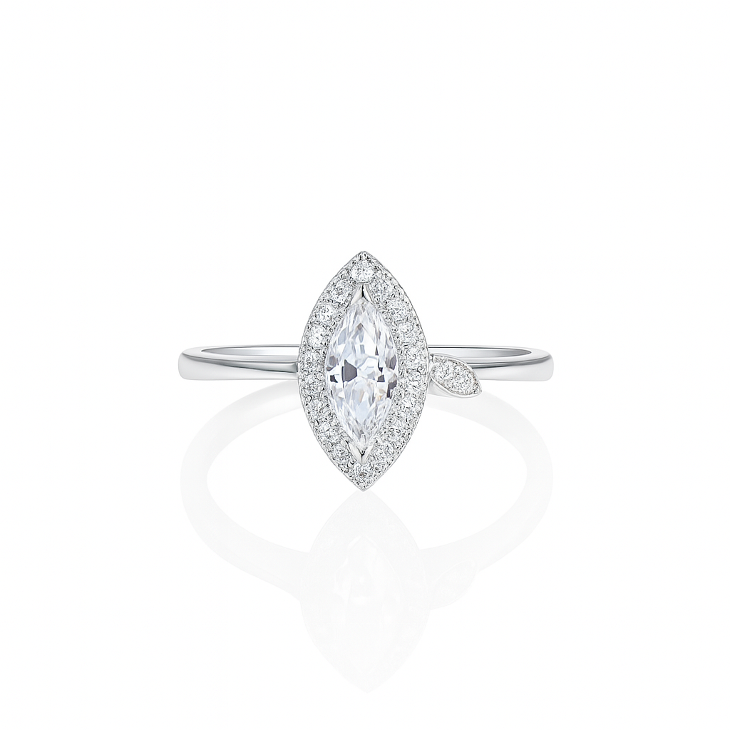 Marquise Sapphire Leaf Ring