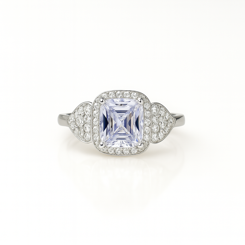 Radiant Square Halo Ring