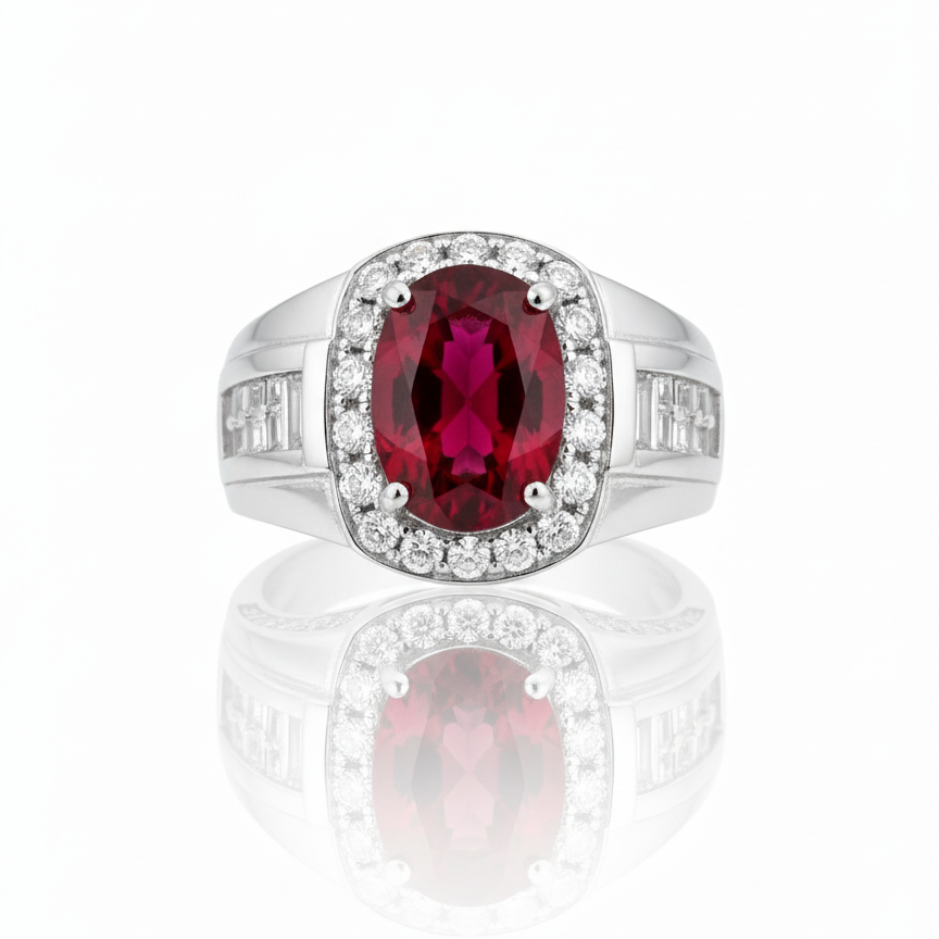 Regal Ruby Silver Ring