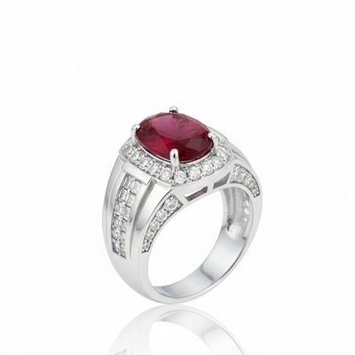 Regal Ruby Silver Ring