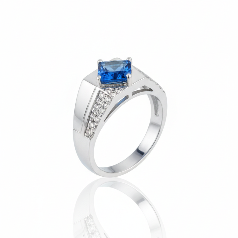 925 Silver Blue Ring