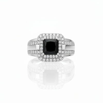 Black Stone Silver Ring
