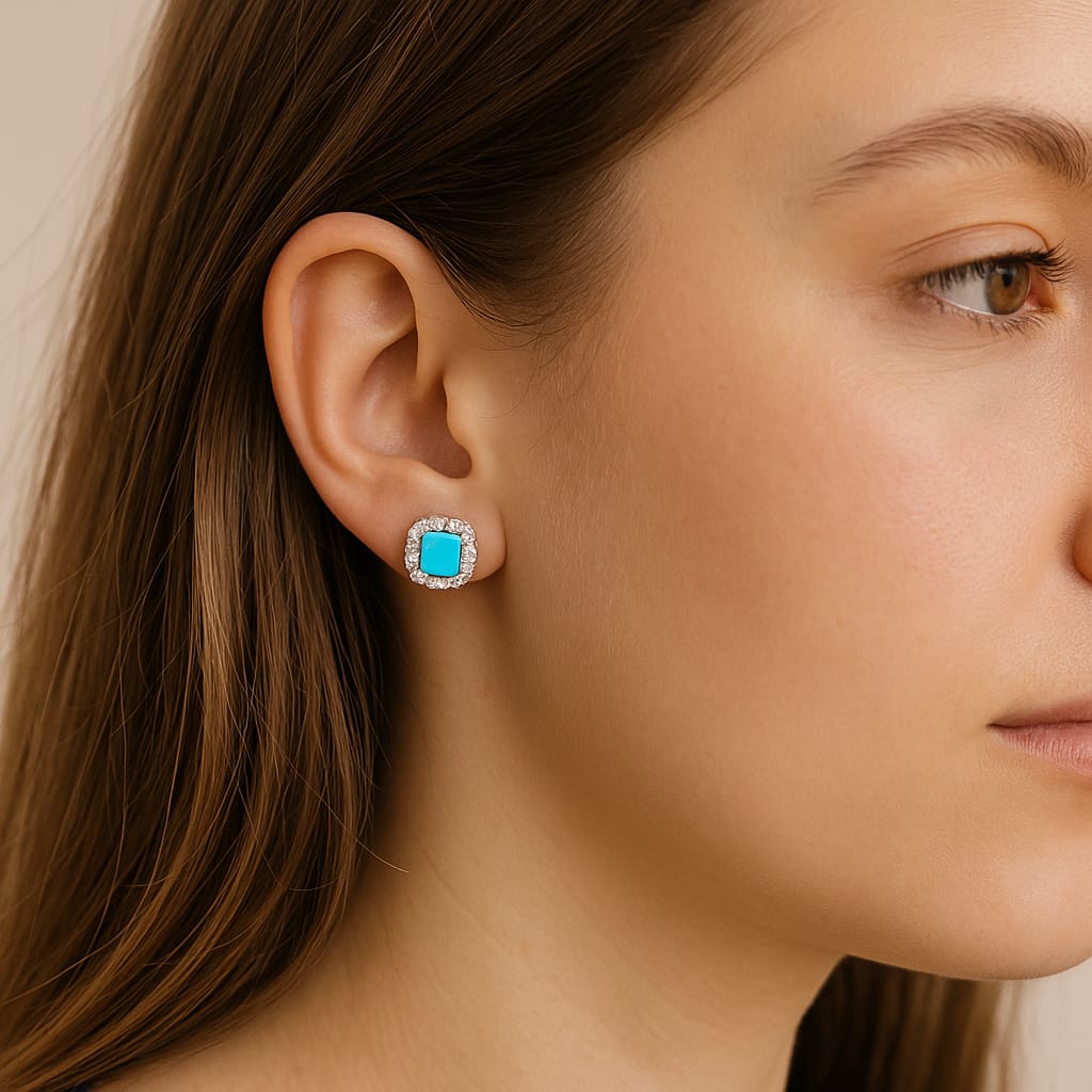 Radiant Halo Stud Earrings